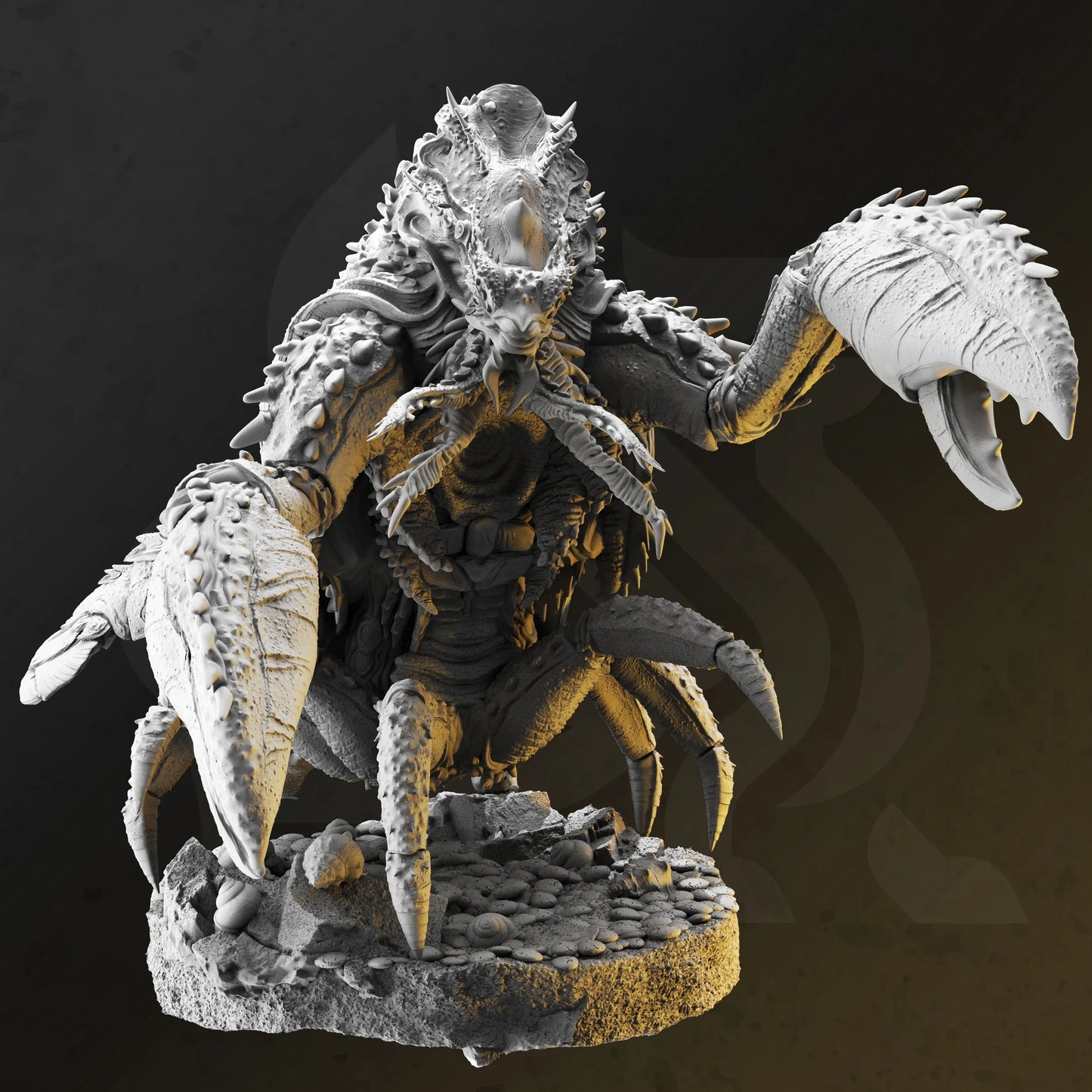 <img src="ardolinth.jpg" alt="3D printed miniature of Ardolinth, a fearsome D&D monster, showcasing a grotesque creature with multiple eyes, sharp claws, and twisted features, radiating an aura of menace and power" />