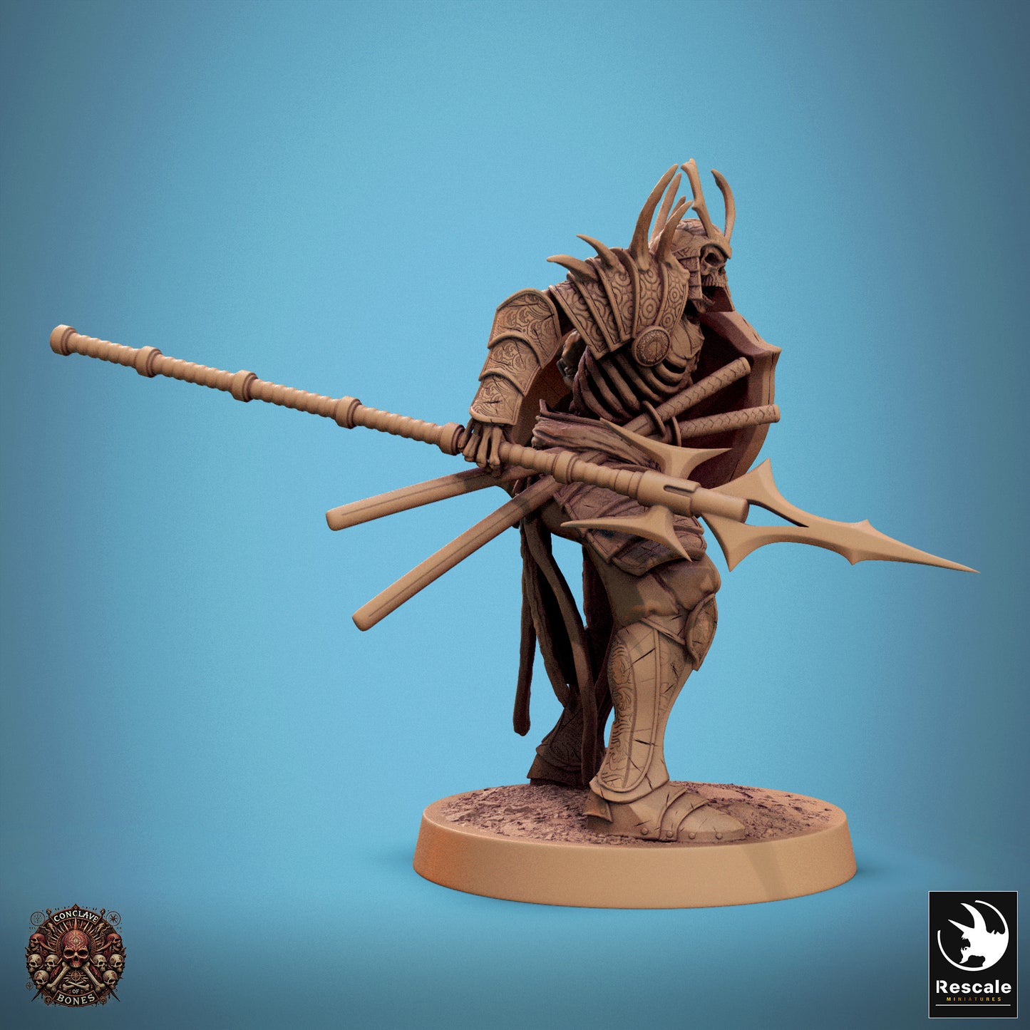 Oriental Skeleton with Spear and Shield