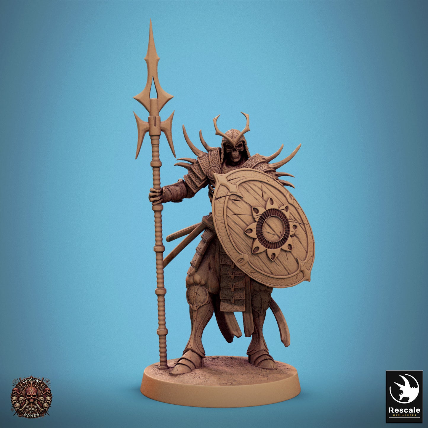 Oriental Skeleton with Spear and Shield