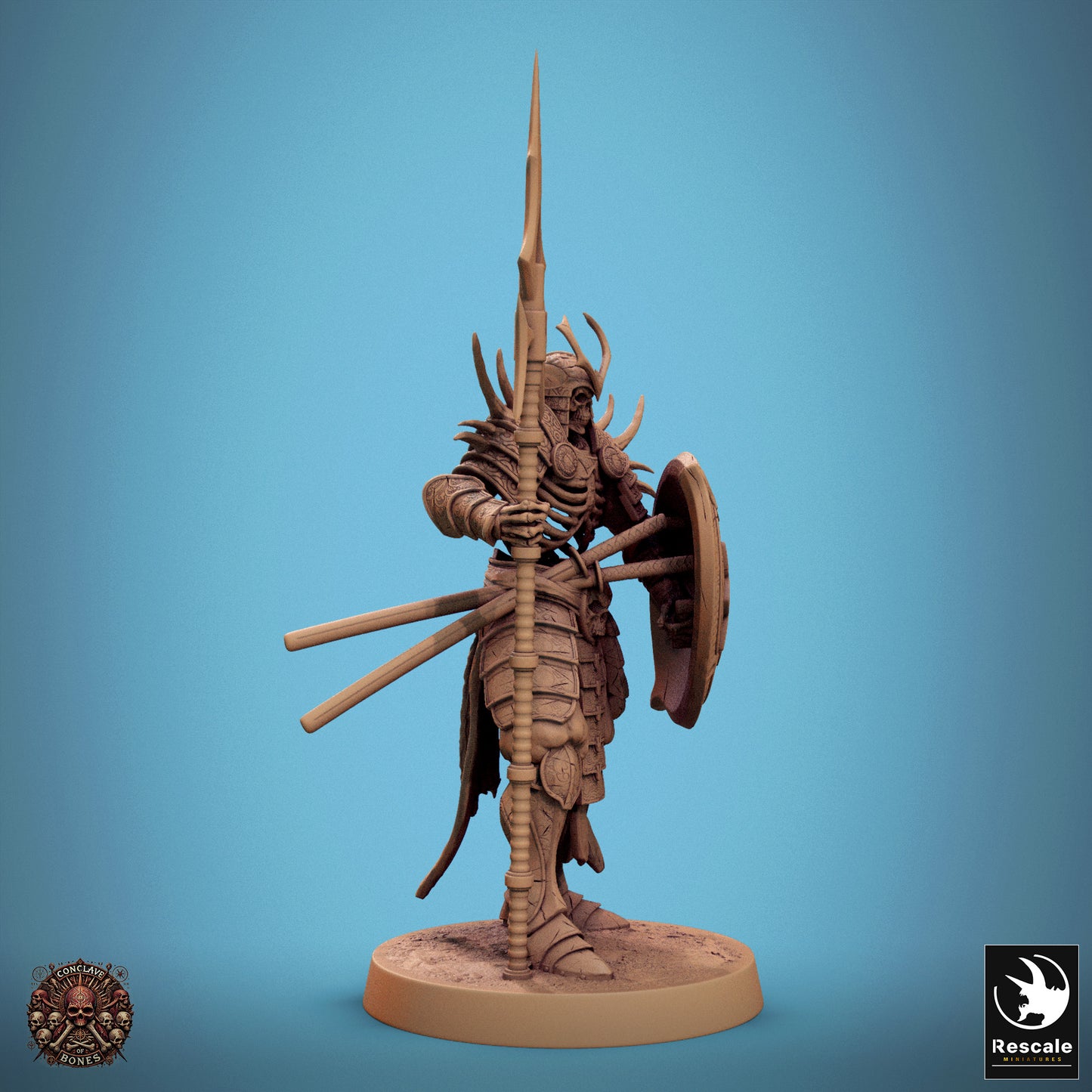 Oriental Skeleton with Spear and Shield