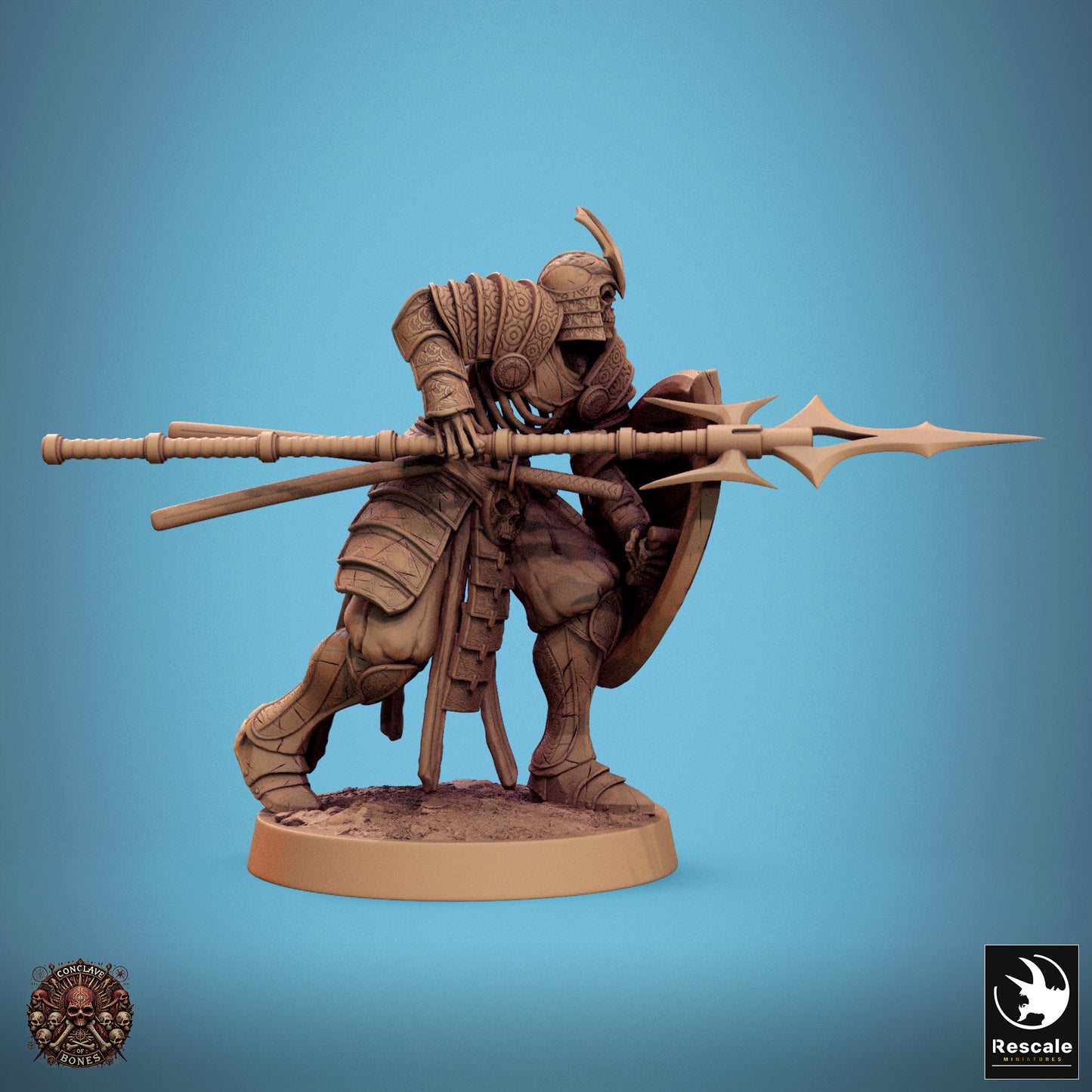 Oriental Skeleton with Spear and Shield