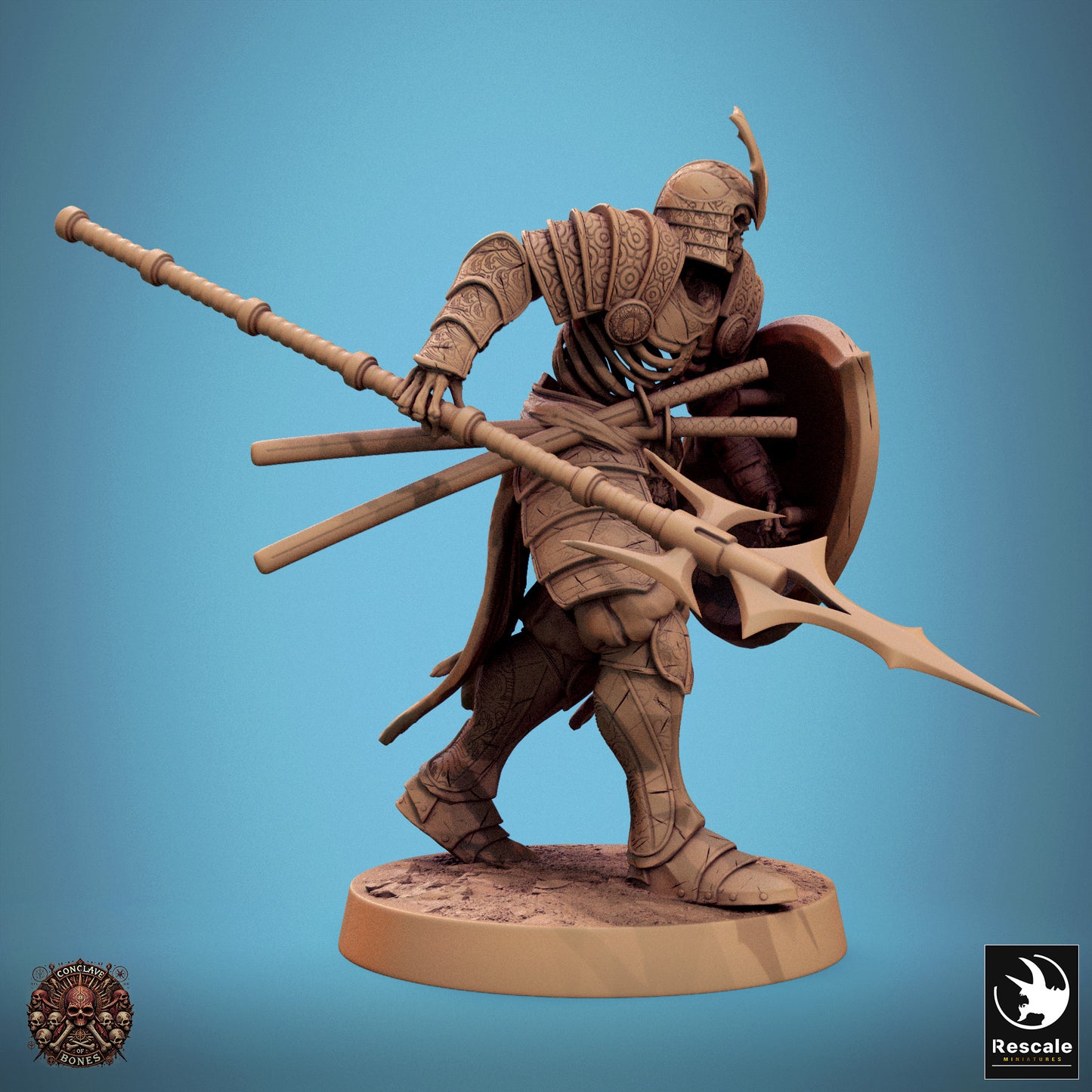 Oriental Skeleton with Spear and Shield