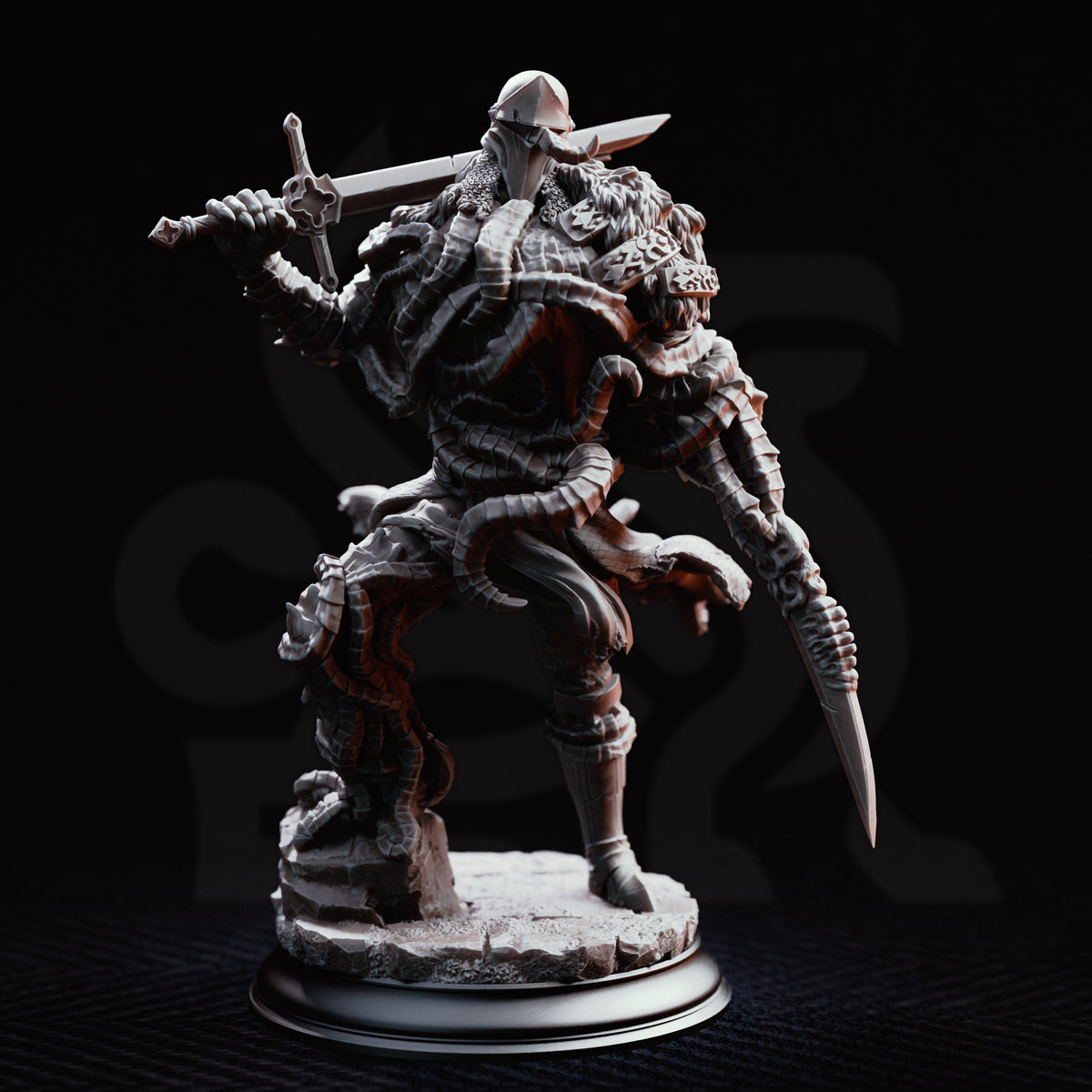 The Blight’s Warriors corrupted knights featuring decayed heavy armor, menacing weapons and grotesque blight-infested details with a dark fantasy warrior design