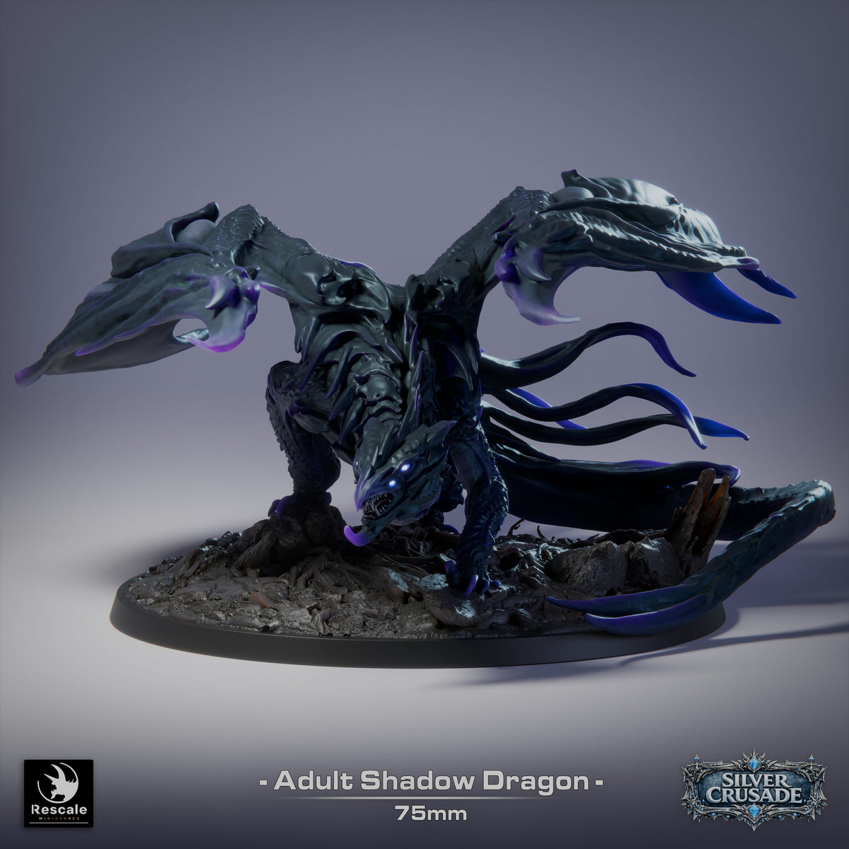 Adult Shadow Dragon - D&D Miniature