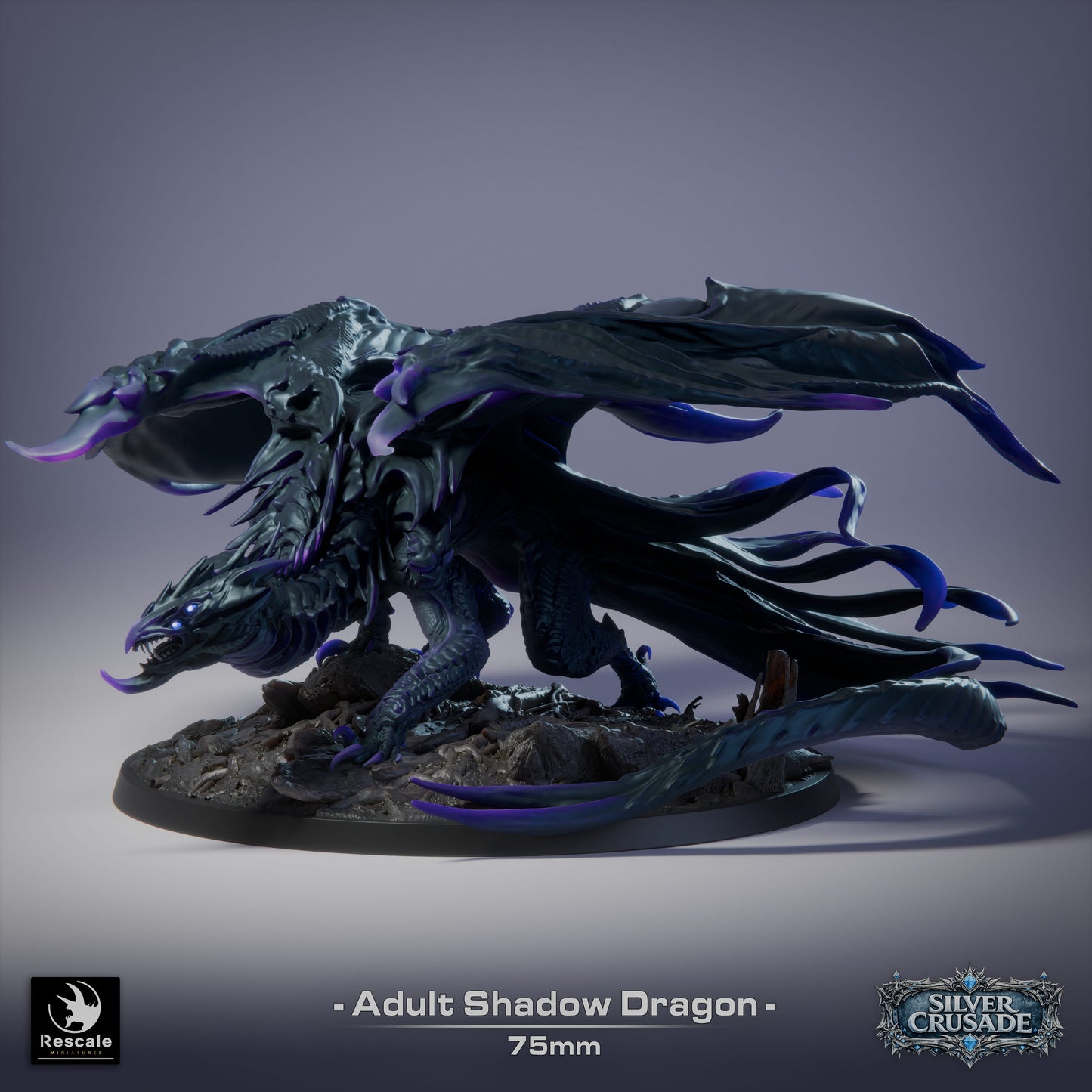 Adult Shadow Dragon - D&D Miniature