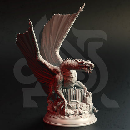 <img src="aurestia-ancient-golden-dragon.jpg" alt="3D printed miniature of Aurestia, the Ancient Golden Dragon, showcasing a majestic dragon with shimmering golden scales, large wings, and intricate details, exuding a regal and powerful presence" />