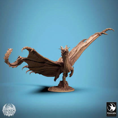 Old Gold Dragon Flying