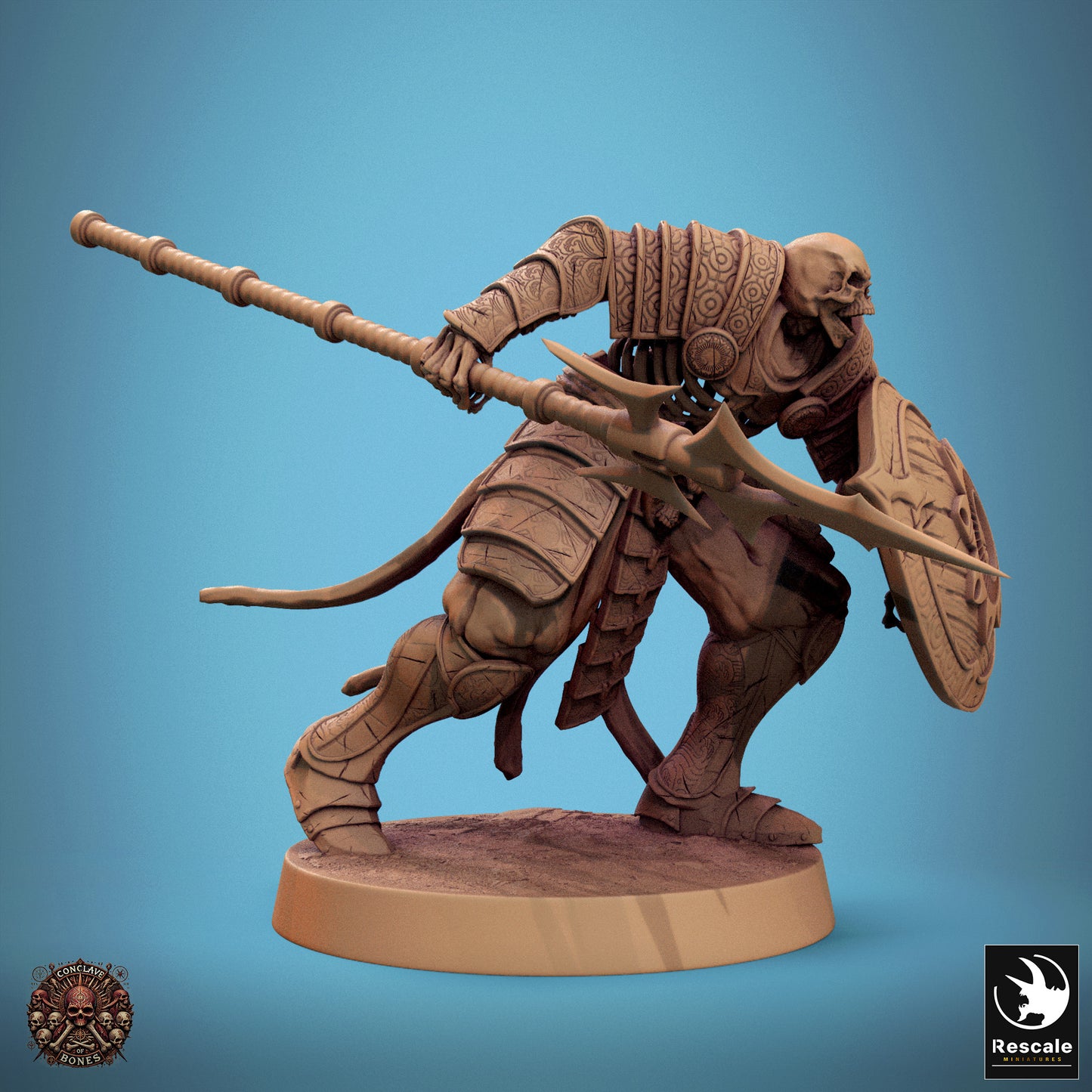 Oriental Skeleton with Spear and Shield