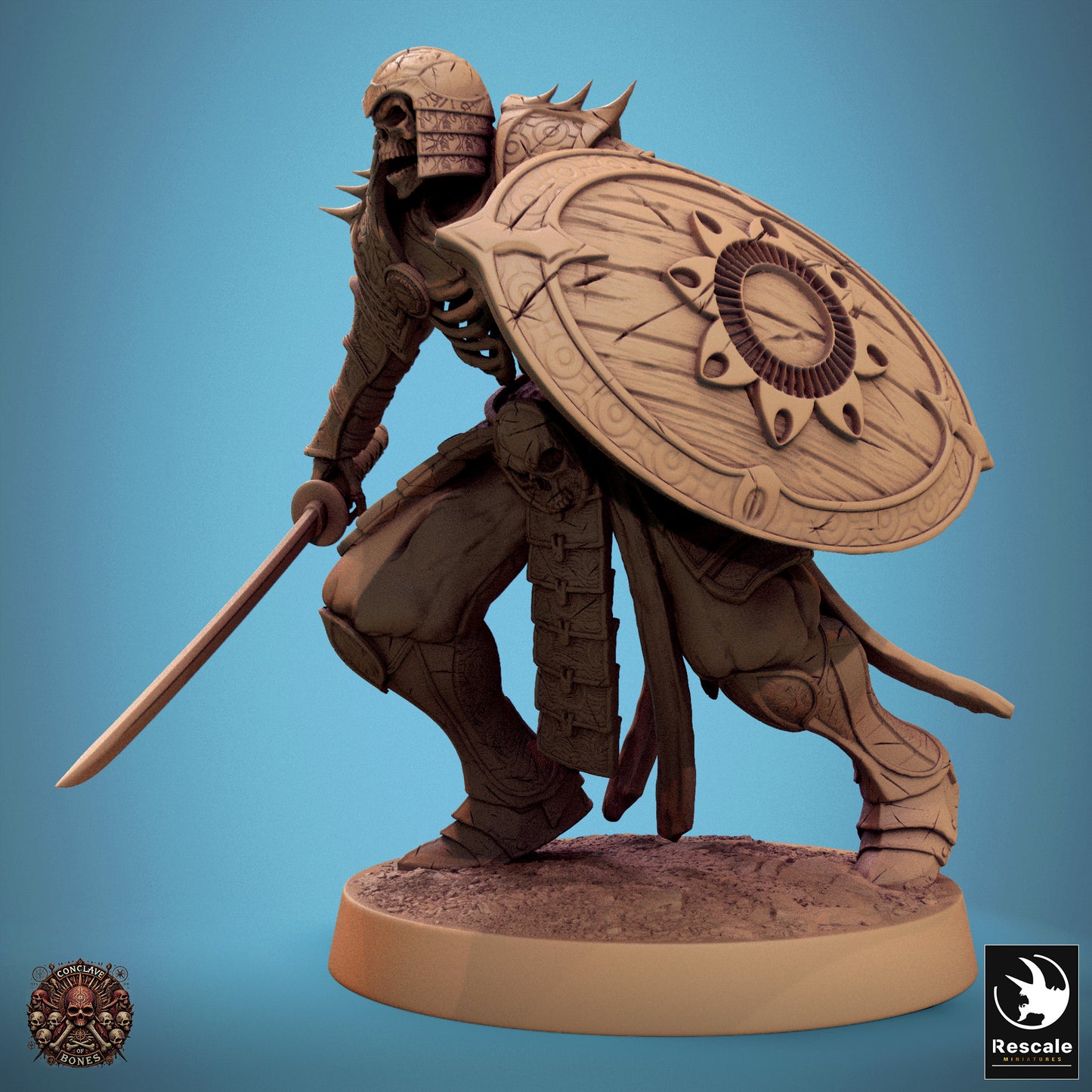 Oriental Skeleton with Sword and Shield