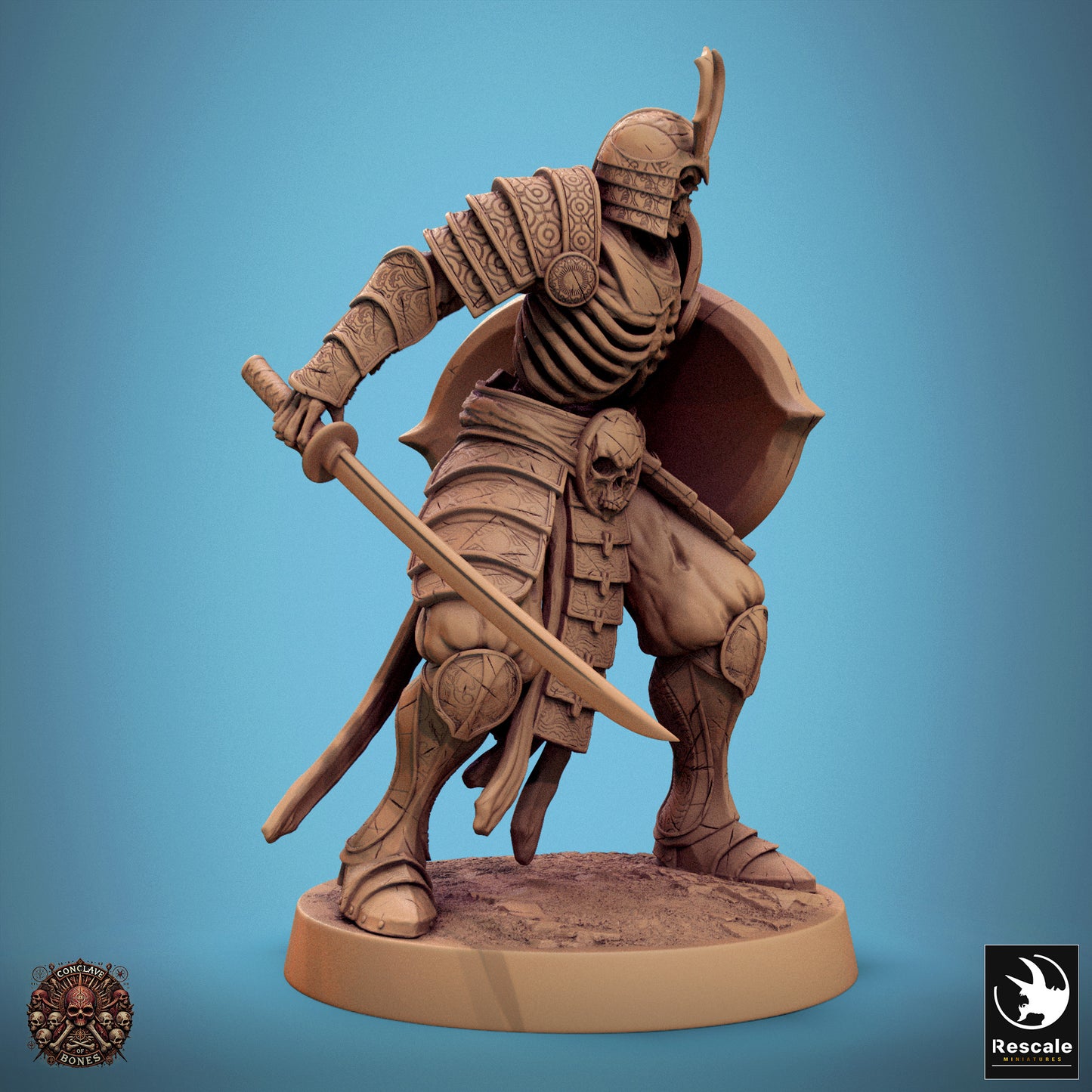 Oriental Skeleton with Sword and Shield