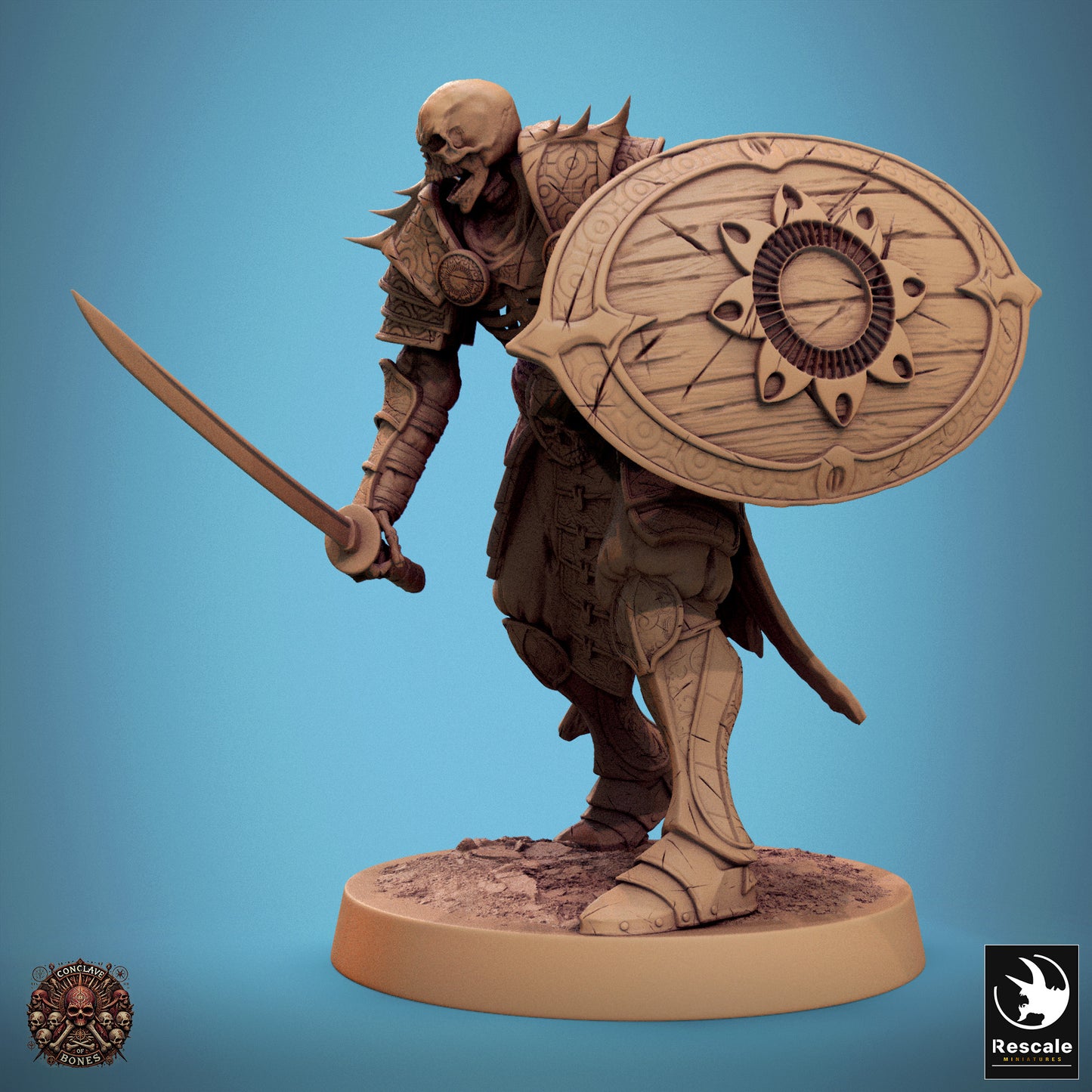 Oriental Skeleton with Sword and Shield