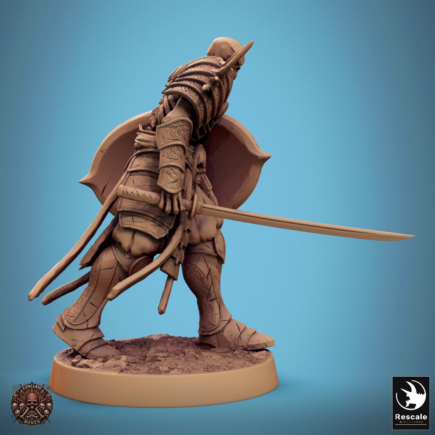 Oriental Skeleton with Sword and Shield