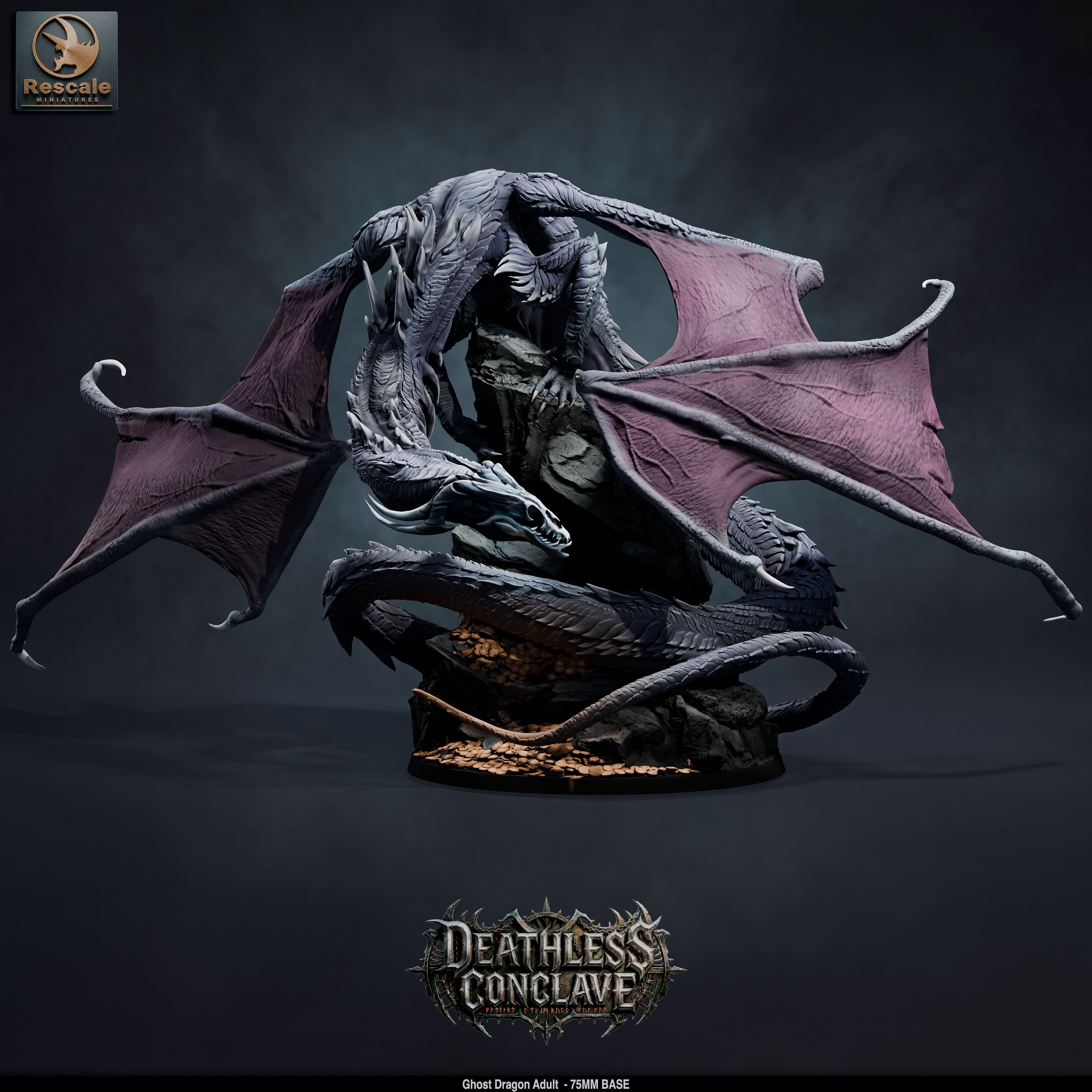 Ghost Dragon Adult // D&D Miniature Monstrosity