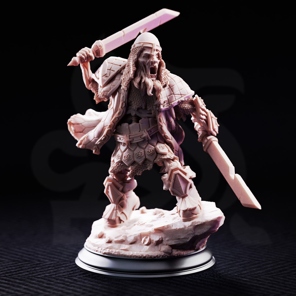 Undead Dwarven Brothers fantasy miniatures with dark armor and undead warrior details