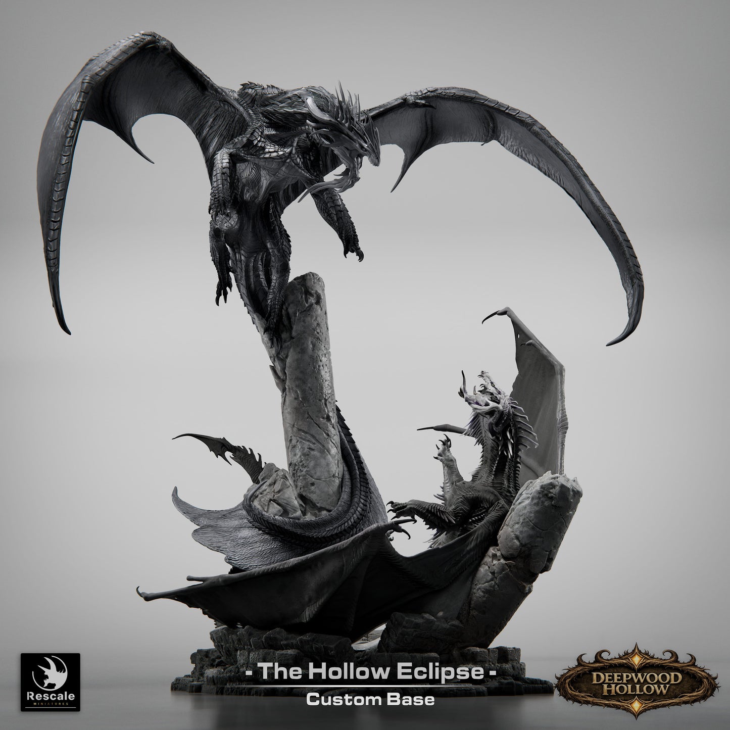 Silver Dragon Vs Black Dragon Diorama // D&D Monster Miniature