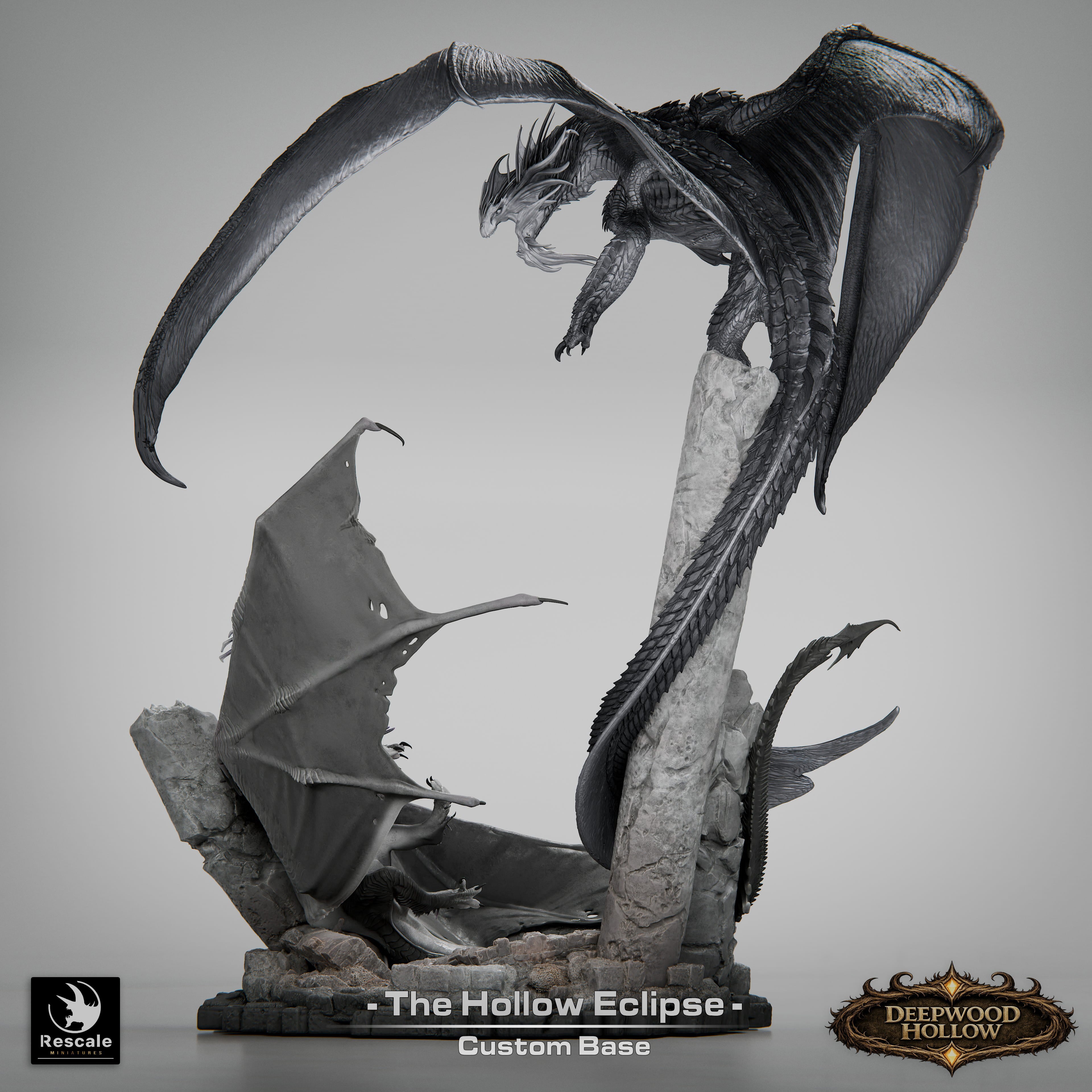 Silver Dragon Vs Black Dragon Diorama // D&D Monster Miniature