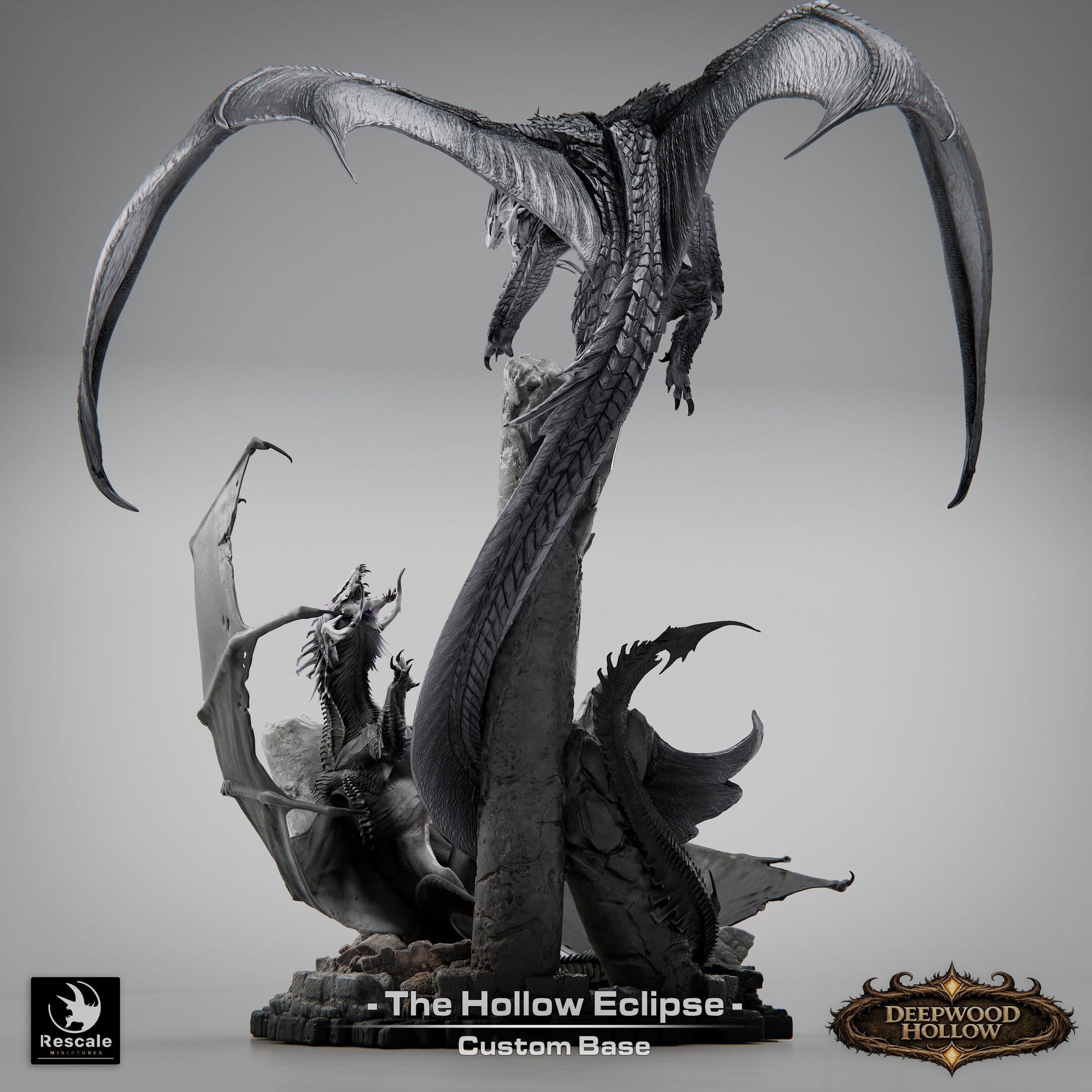 Silver Dragon Vs Black Dragon Diorama // D&D Monster Miniature