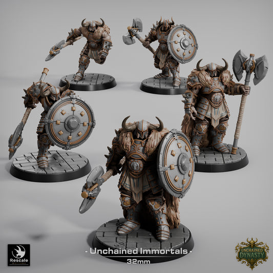 Unchained Immortals Shield & Axe // DND Miniature
