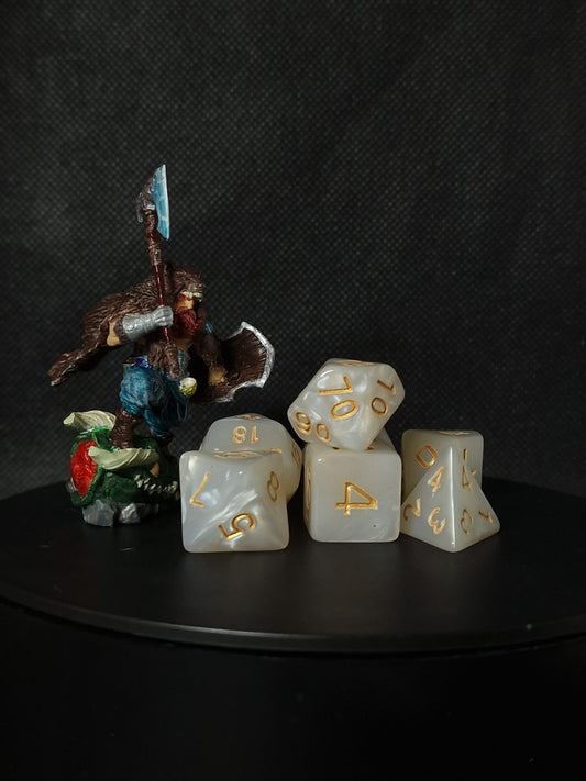 D&D Dice // Zaruri D&D // White&Gold
