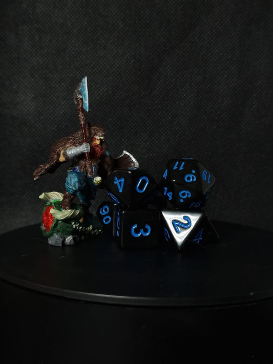 D&D Dice // Zaruri D&D // Black&Blue