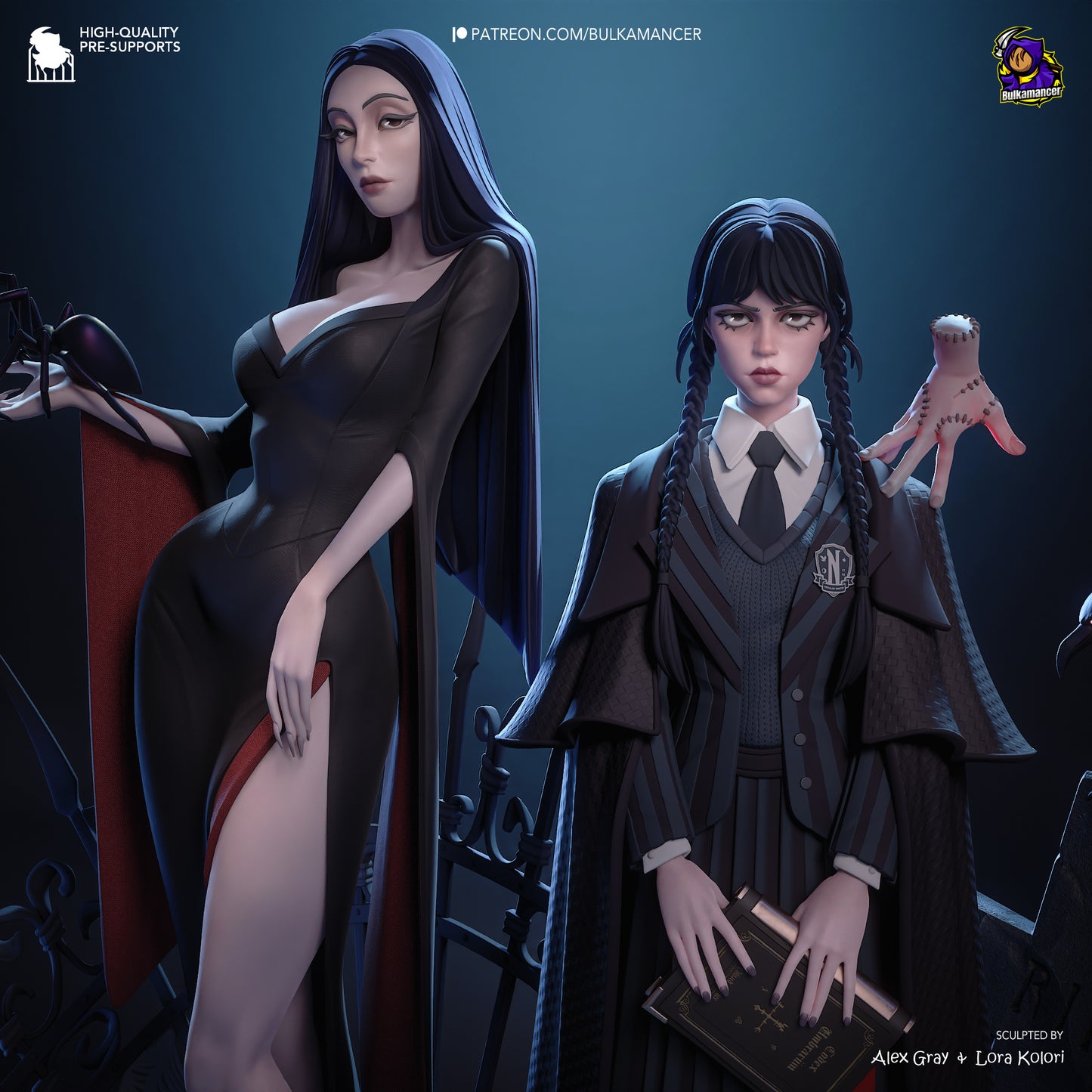 Wednesday & Morticia // Collectibles/Figurine/Statue