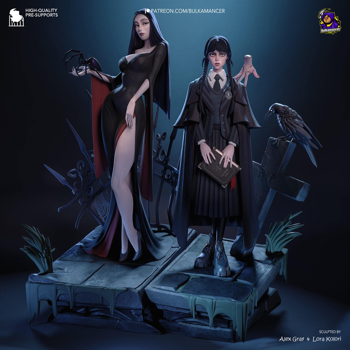 Wednesday & Morticia // Collectibles/Figurine/Statue