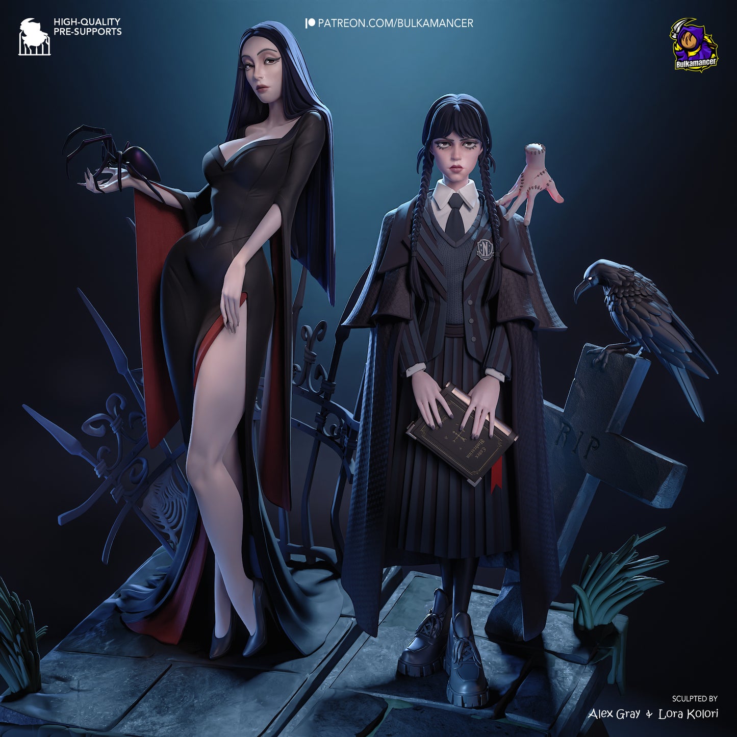 Wednesday & Morticia // Collectibles/Figurine/Statue