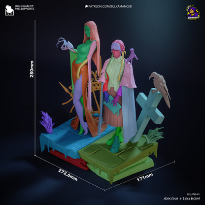 Wednesday & Morticia // Collectibles/Figurine/Statue